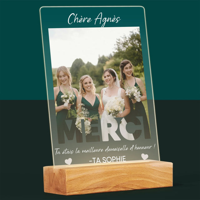 La Photo Et Un Texte: Tu Étais La Meilleure Demoiselle D'Honneur ! - Impression Sur Verre Acrylique