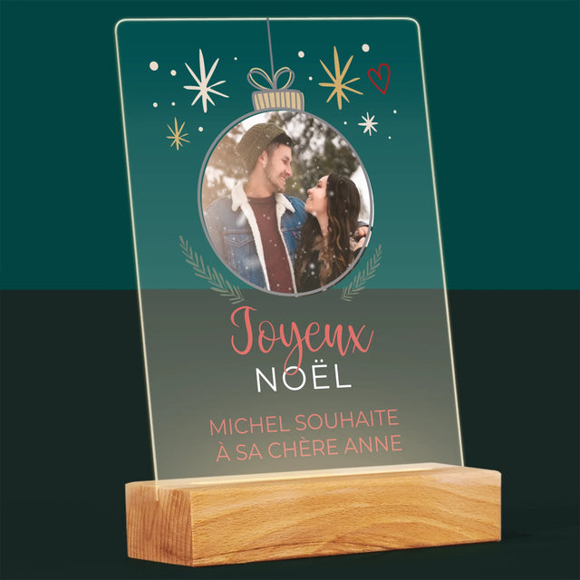 La Photo Et Un Texte: Joyeux Noël, Boule - Impression Sur Verre Acrylique 