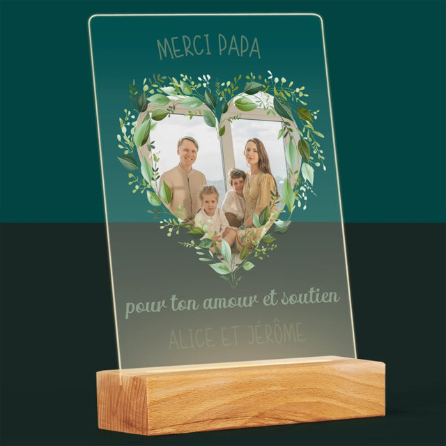 La Photo Et Un Texte: Merci Papa - Impression Sur Verre Acrylique