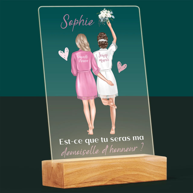 La Création Du Personnage: Est-Ce Que Tu Seras Ma Demoiselle D'Honneur - Impression Sur Verre Acrylique