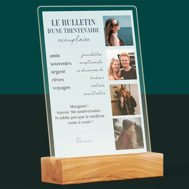 Le Collage Photo: Le Bulletin D'Une Trentenaire Exemplaire - Impression Sur Verre Acrylique