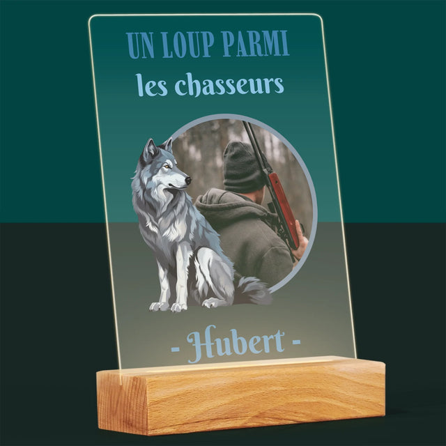 La Photo Et Un Texte: Un Loup Parmi Les Chasseur - Impression Sur Verre Acrylique 