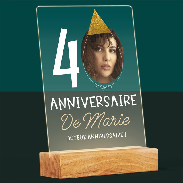 La Photo Et Un Texte: Chapeau Le 40E Anniversaire - Impression Sur Verre Acrylique 