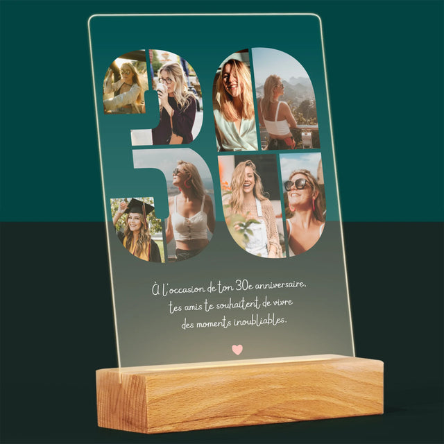 Le Collage Photo: 30E Anniversaire, Vœux - Impression Sur Verre Acrylique 