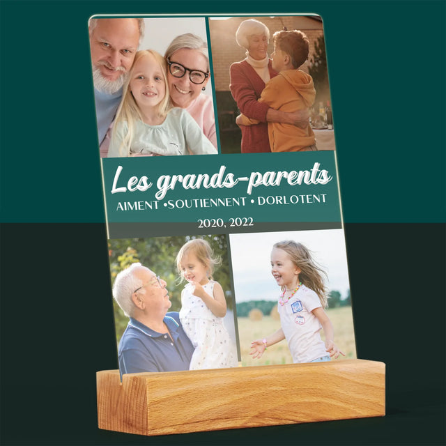 Collage Photo: Chers Grands-Parents ! - Impression Sur Verre Acrylique