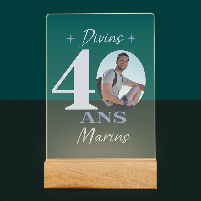 La Photo Et Un Texte: Divin 40 Ans - Impression Sur Verre Acrylique 