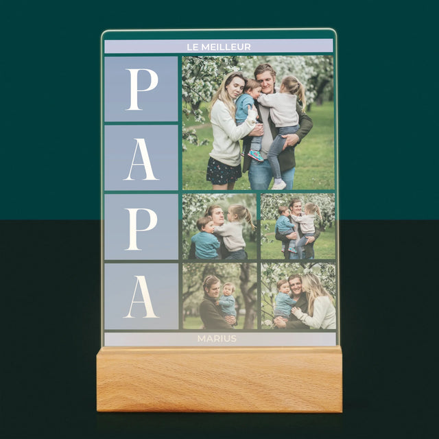 Collage Photo: Meilleur Collage De Papa - Impression Sur Verre Acrylique