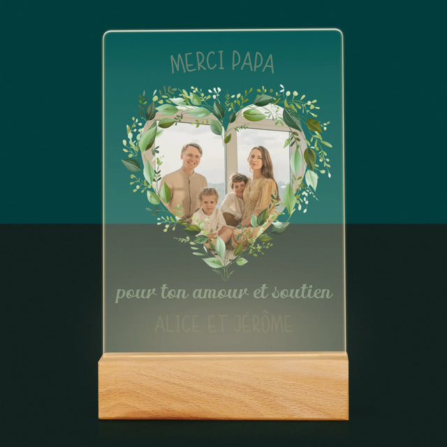 La Photo Et Un Texte: Merci Papa - Impression Sur Verre Acrylique
