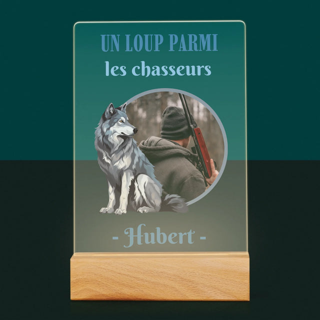 La Photo Et Un Texte: Un Loup Parmi Les Chasseur - Impression Sur Verre Acrylique 