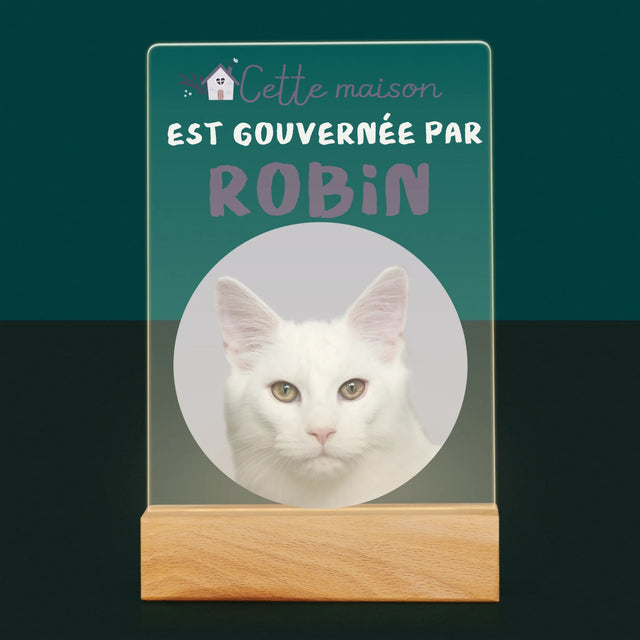 La Photo Et Un Texte: Cette Maison Est Gouvernée Par L'Animal - Impression Sur Verre Acrylique 
