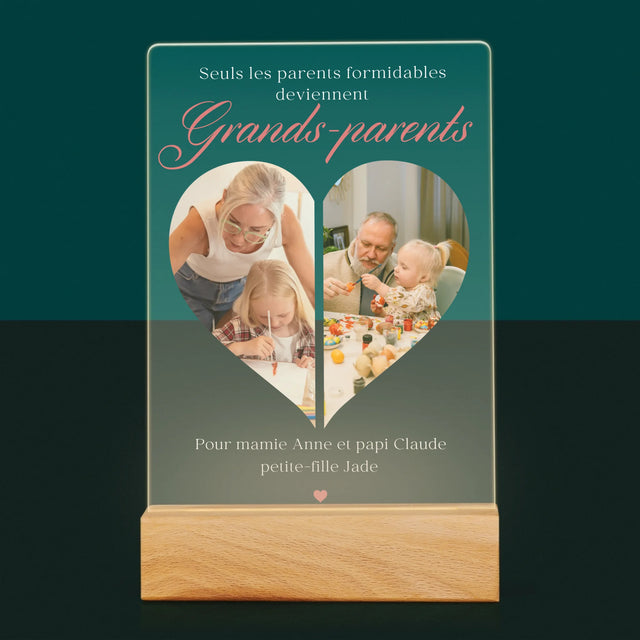 Le Collage Photo: Les Parents Formidables Deviennent Grands-Parents - Impression Sur Verre Acrylique 
