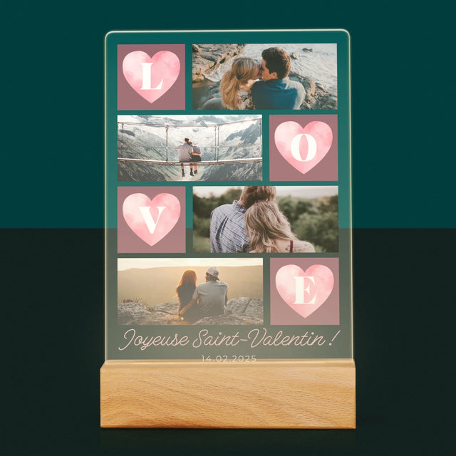 Le Collage Photo: Cœurs Amour - Impression Sur Verre Acrylique 