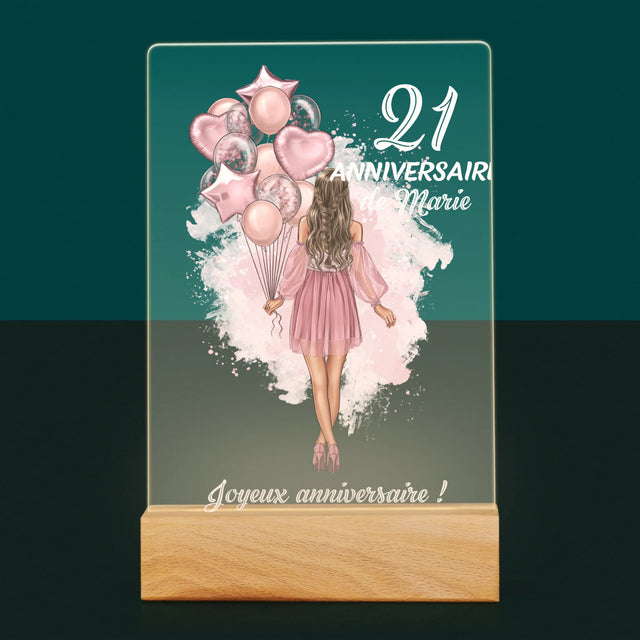 La Création Du Personnage: Anniveraire Ballons - Impression Sur Verre Acrylique 