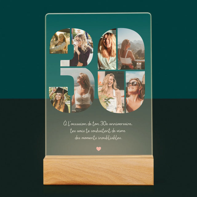 Le Collage Photo: 30E Anniversaire, Vœux - Impression Sur Verre Acrylique 