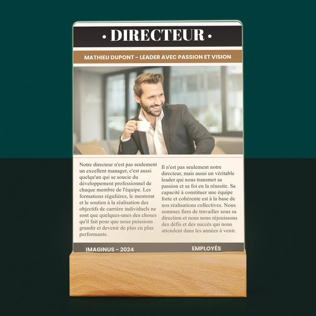 La Couverture De Magazine: Directeur - Impression Sur Verre Acrylique