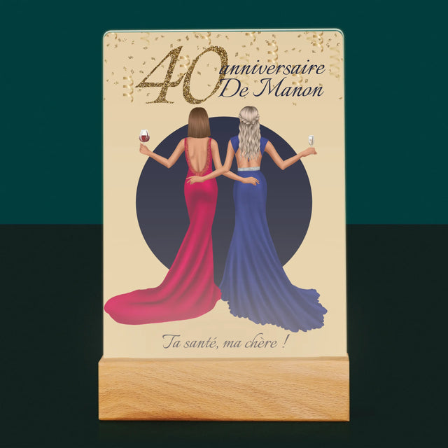 La Création Du Personnage: 40Ème Anniversaire D'Un Amie - Impression Sur Verre Acrylique