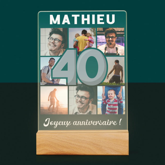 Le Collage Photo: 40 Ans - Impression Sur Verre Acrylique 