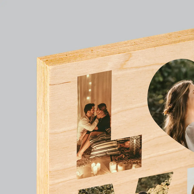 Collage Photo De Lettre: Love De Tes Photos - Impression Sur Bois