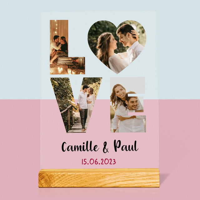 Collage Photo De Lettre: Love De Tes Photos - Impression Sur Verre Acrylique
