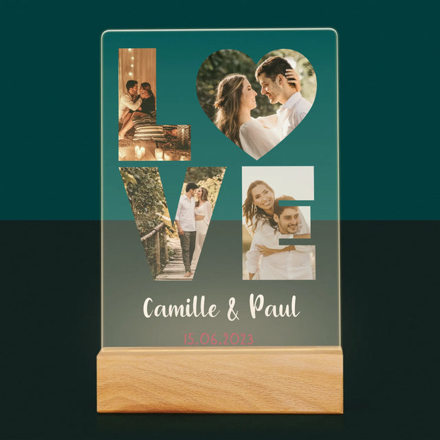 Collage Photo De Lettre: Love De Tes Photos - Impression Sur Verre Acrylique