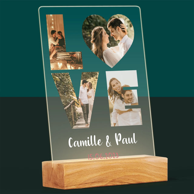 Collage Photo De Lettre: Love De Tes Photos - Impression Sur Verre Acrylique
