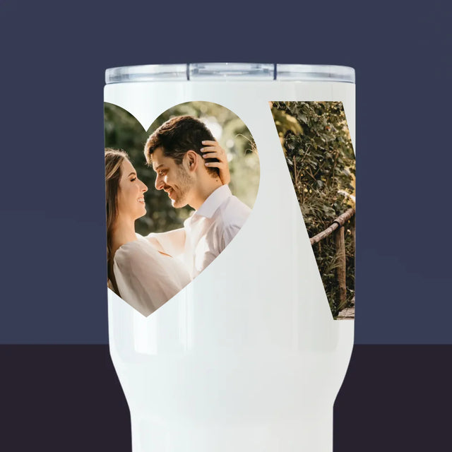 Collage Photo De Lettre: Love De Tes Photos - Mug De Voyage 650 Ml