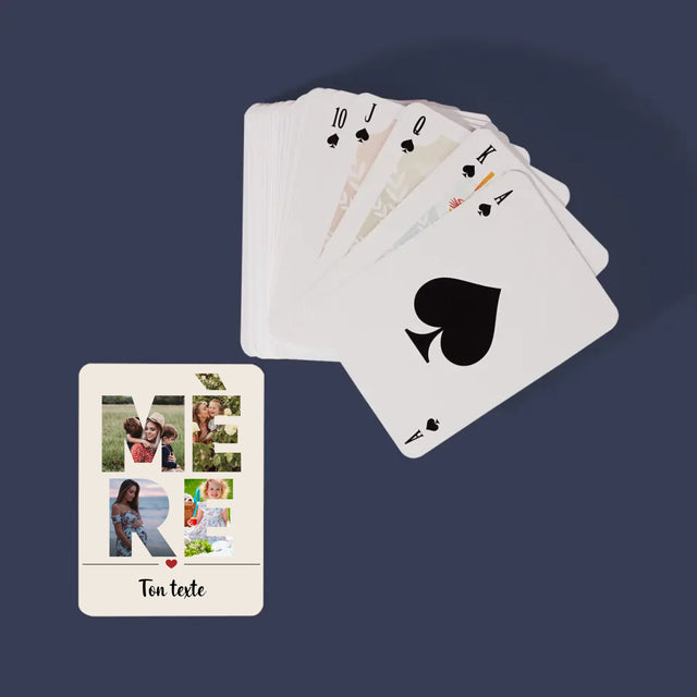 Collage Photo De Lettre: Mère Des Photos - Cartes À Jouer