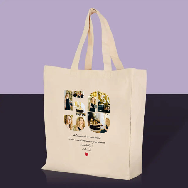 Forme Des Photos: 50 Anniversaire Vœux - Sac En Toile