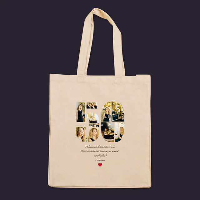 Forme Des Photos: 50 Anniversaire Vœux - Sac En Toile
