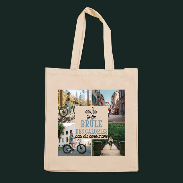 Le Collage Photo: Brûle Des Calories, Pas Du Carburant - Sac En Toile