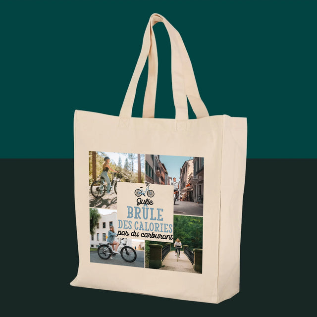 Le Collage Photo: Brûle Des Calories, Pas Du Carburant - Sac En Toile
