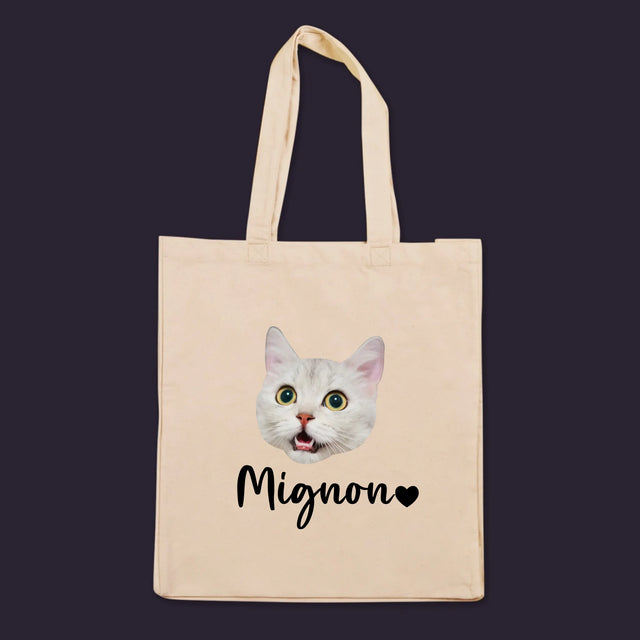 Ton Personnage: La Tête De Votre Chaton - Sac En Toile