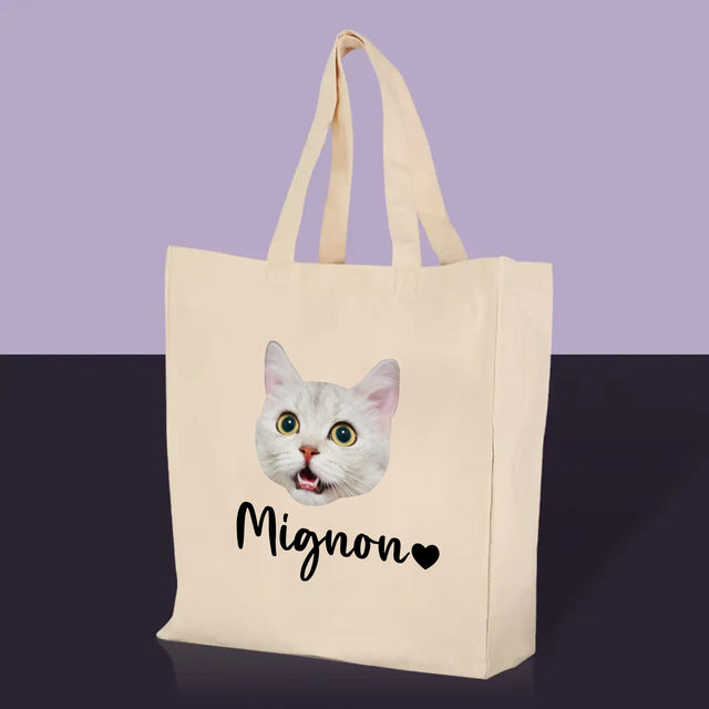 Ton Personnage: La Tête De Votre Chaton - Sac En Toile