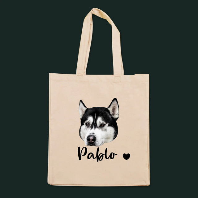 Ton Personnage: La Tête De Votre Chien - Sac En Toile