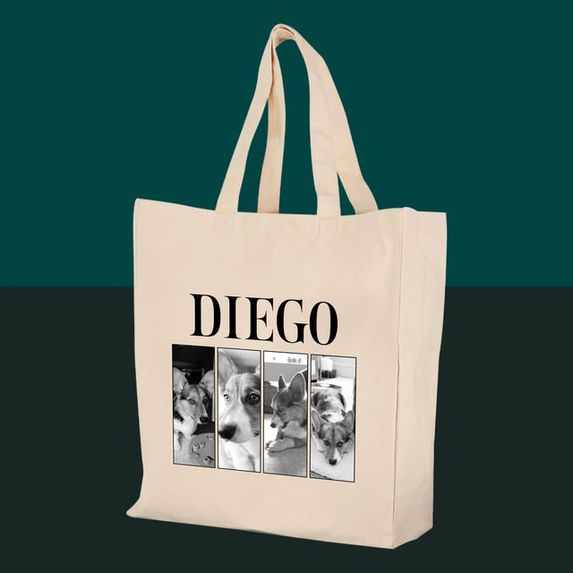 Le Collage Photo: Un Classique Bootleg Avec Un Animal - Sac En Toile
