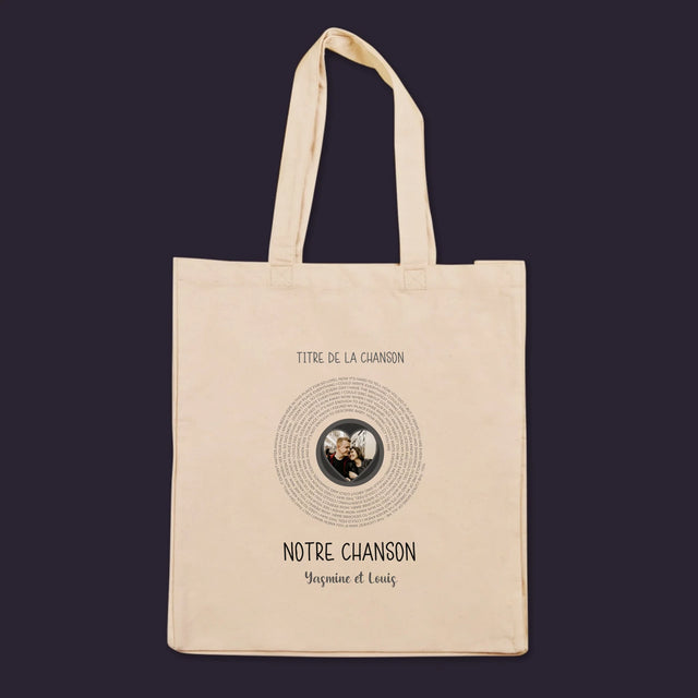 La Photo Et Un Texte: Notre Chanson Avec Les Paroles - Sac En Toile
