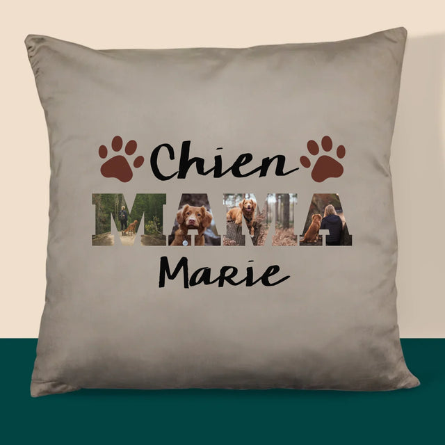 Collage Photo De Lettre: Chien Maman De Vos Photos - Coussin 