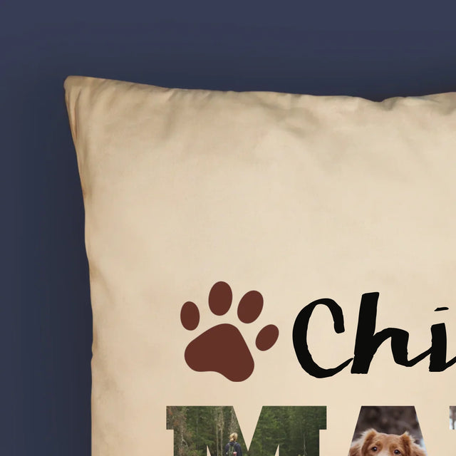 Collage Photo De Lettre: Chien Maman De Vos Photos - Coussin 