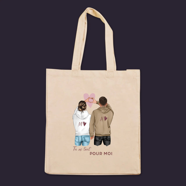La Création Du Personnage: Couple  Cœur - Sac En Toile
