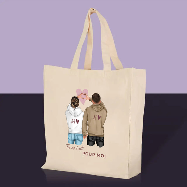La Création Du Personnage: Couple  Cœur - Sac En Toile