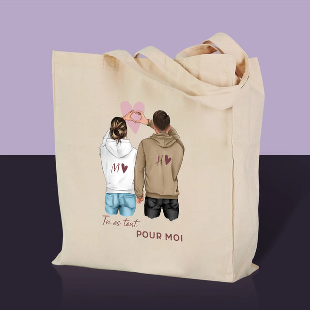 La Création Du Personnage: Couple  Cœur - Sac En Toile