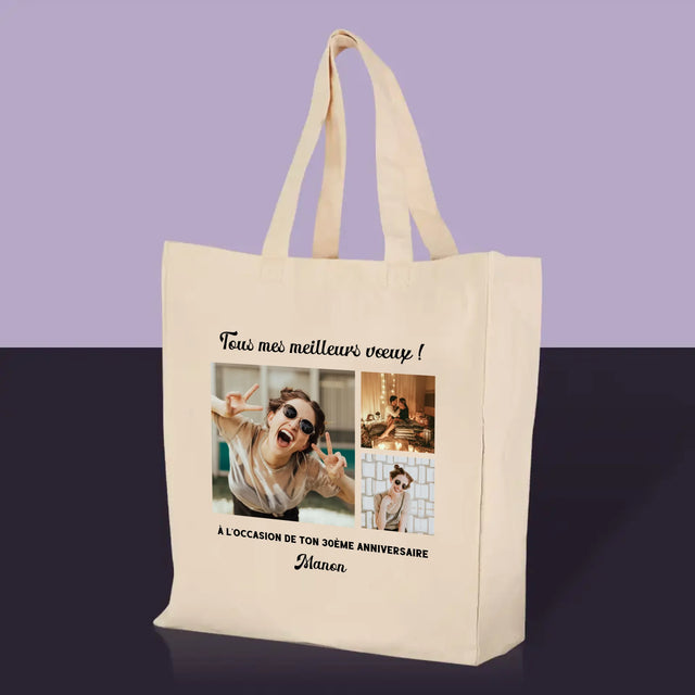 Le Collage Photo: Collage De Photos D'Anniversaire - Sac En Toile