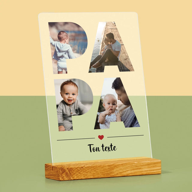 Collage Photo De Lettre: Papa Des Photos - Impression Sur Verre Acrylique