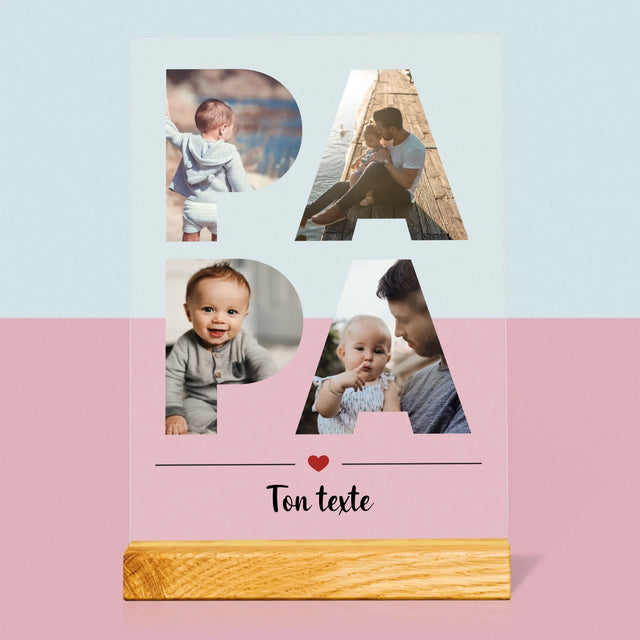 Collage Photo De Lettre: Papa Des Photos - Impression Sur Verre Acrylique