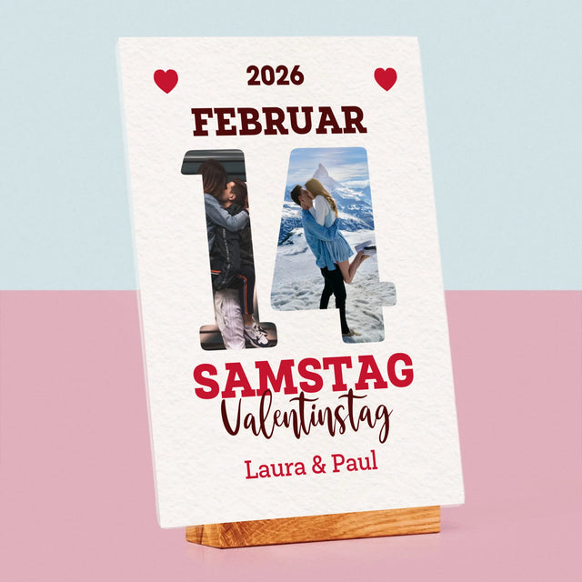 Mot du Jour : Saint-Valentin Page de Calendrier – Impression sur Verre Acrylique | DE