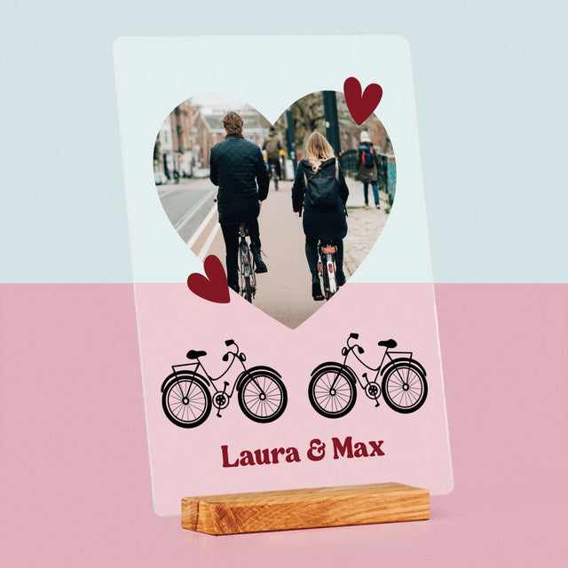 Photo & Caption: Cycling Couple - Impression sur Verre Acrylique | DE