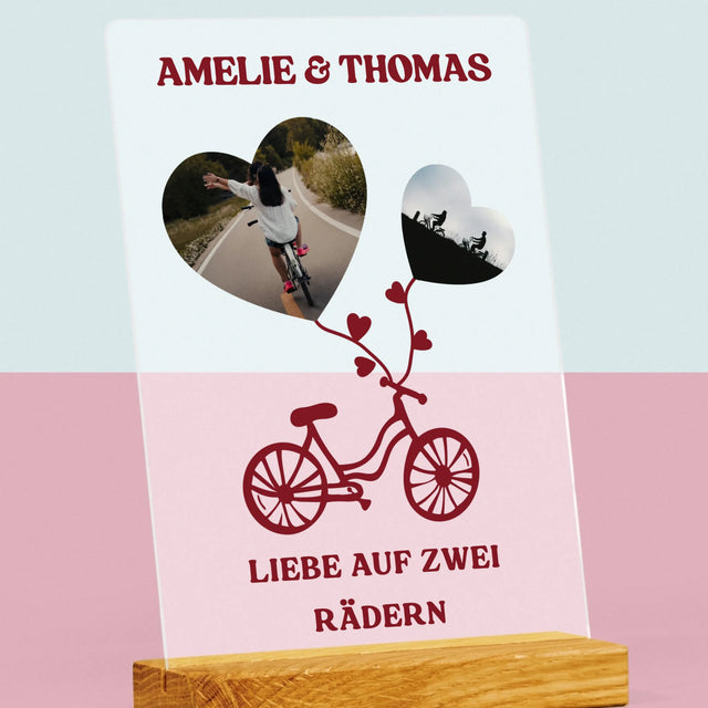Photo collage : L'Amour sur Deux Roues - Impression sur Verre Acrylique | DE