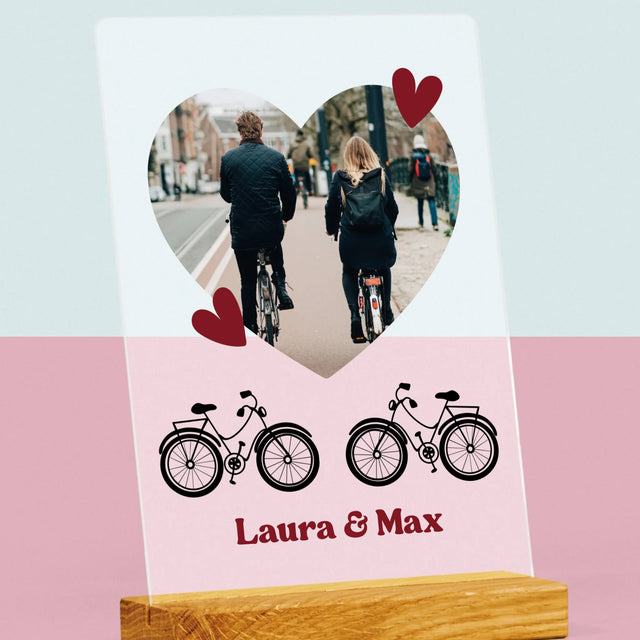 Photo & Caption: Cycling Couple - Impression sur Verre Acrylique | DE