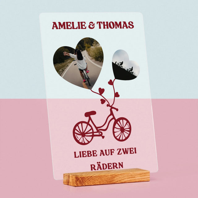 Photo collage : L'Amour sur Deux Roues - Impression sur Verre Acrylique | DE