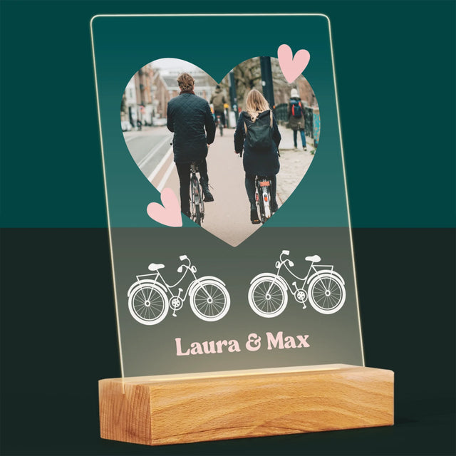 Photo & Caption: Cycling Couple - Impression sur Verre Acrylique | DE
